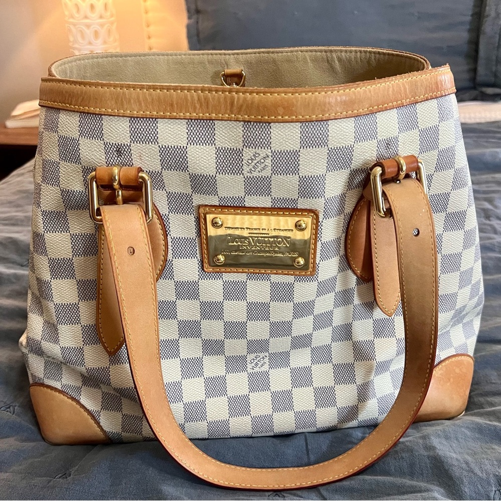 Louis Vuitton Tote Handbag Damier Azur